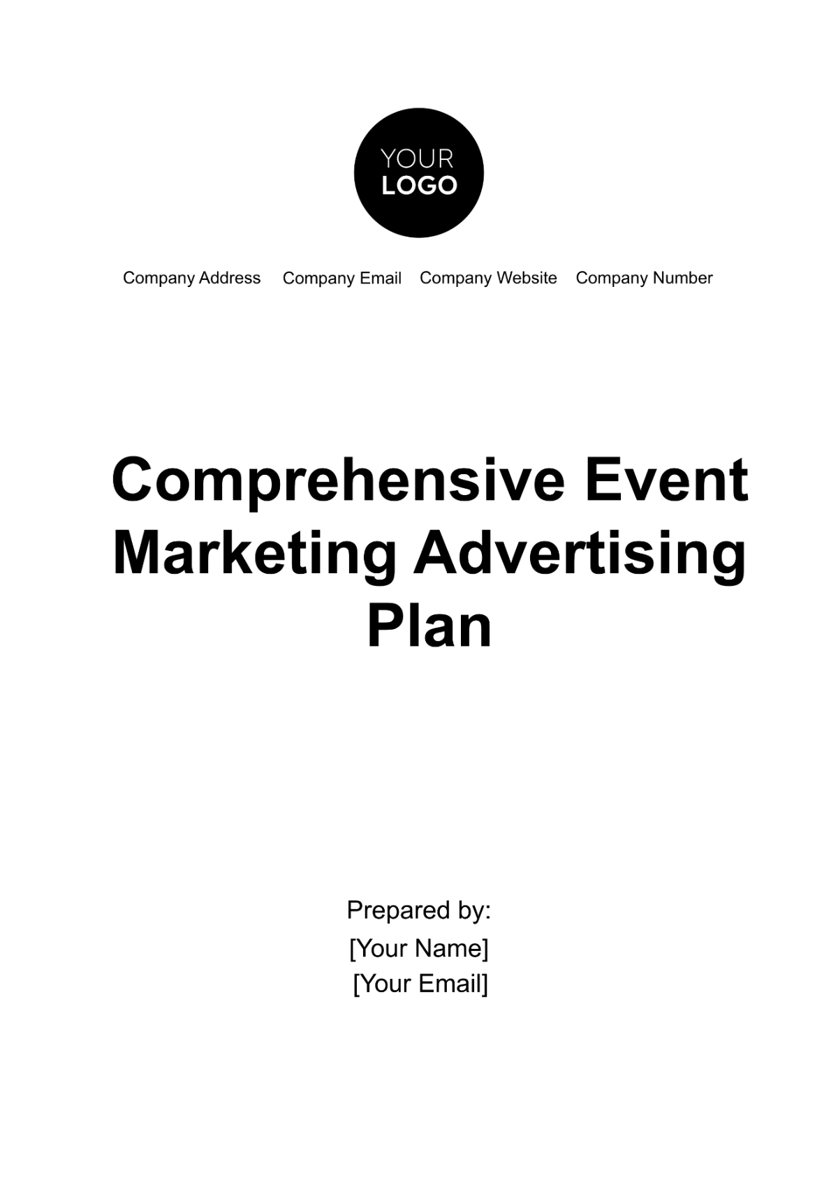 Comprehensive Event Marketing Advertising Plan Template
