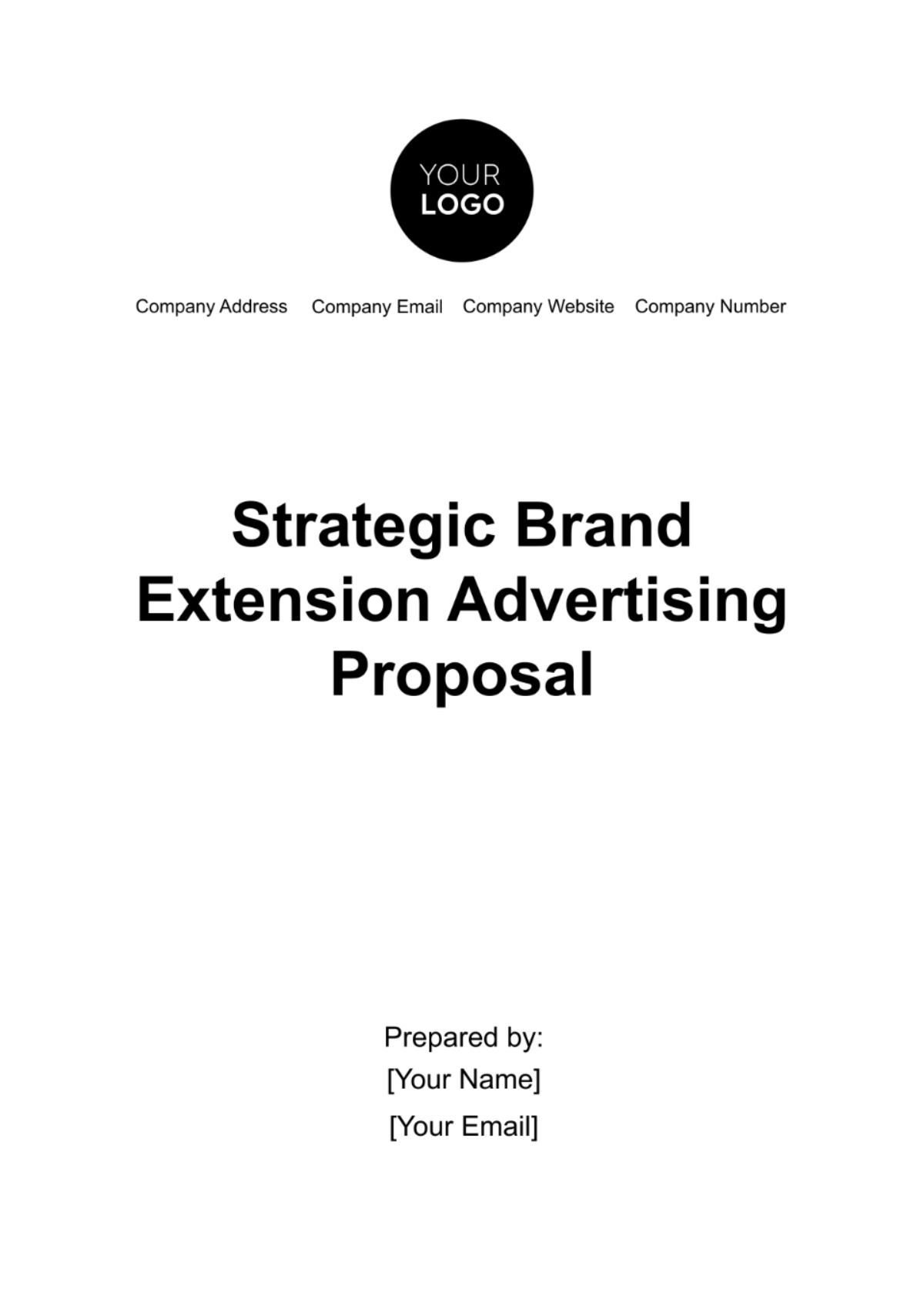 Strategic Brand Extension Advertising Proposal Template