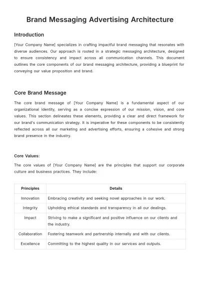 Free Brand Messaging Advertising Architecture Template to Edit Online
