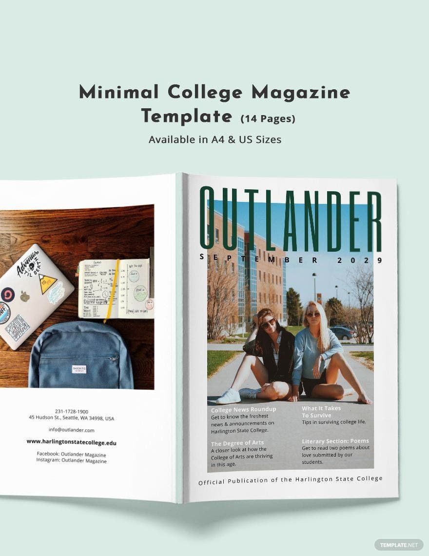 Minimal College Magazine Template