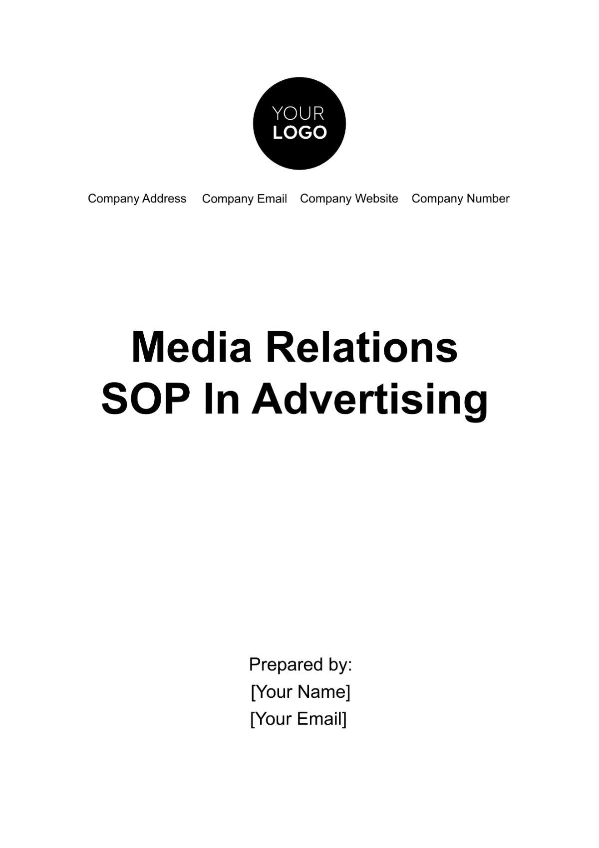 Media Relations SOP in Advertising Template