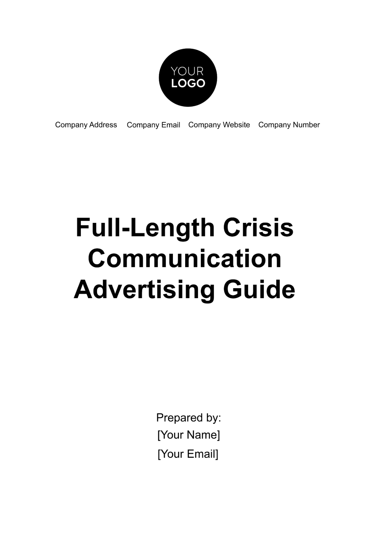 Full-Length Crisis Communication Advertising Guide Template