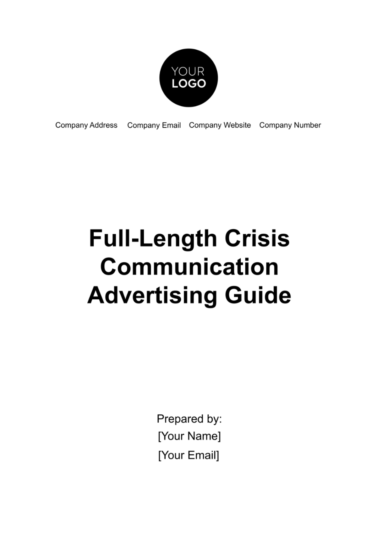 Full-Length Crisis Communication Advertising Guide Template - Edit Online & Download