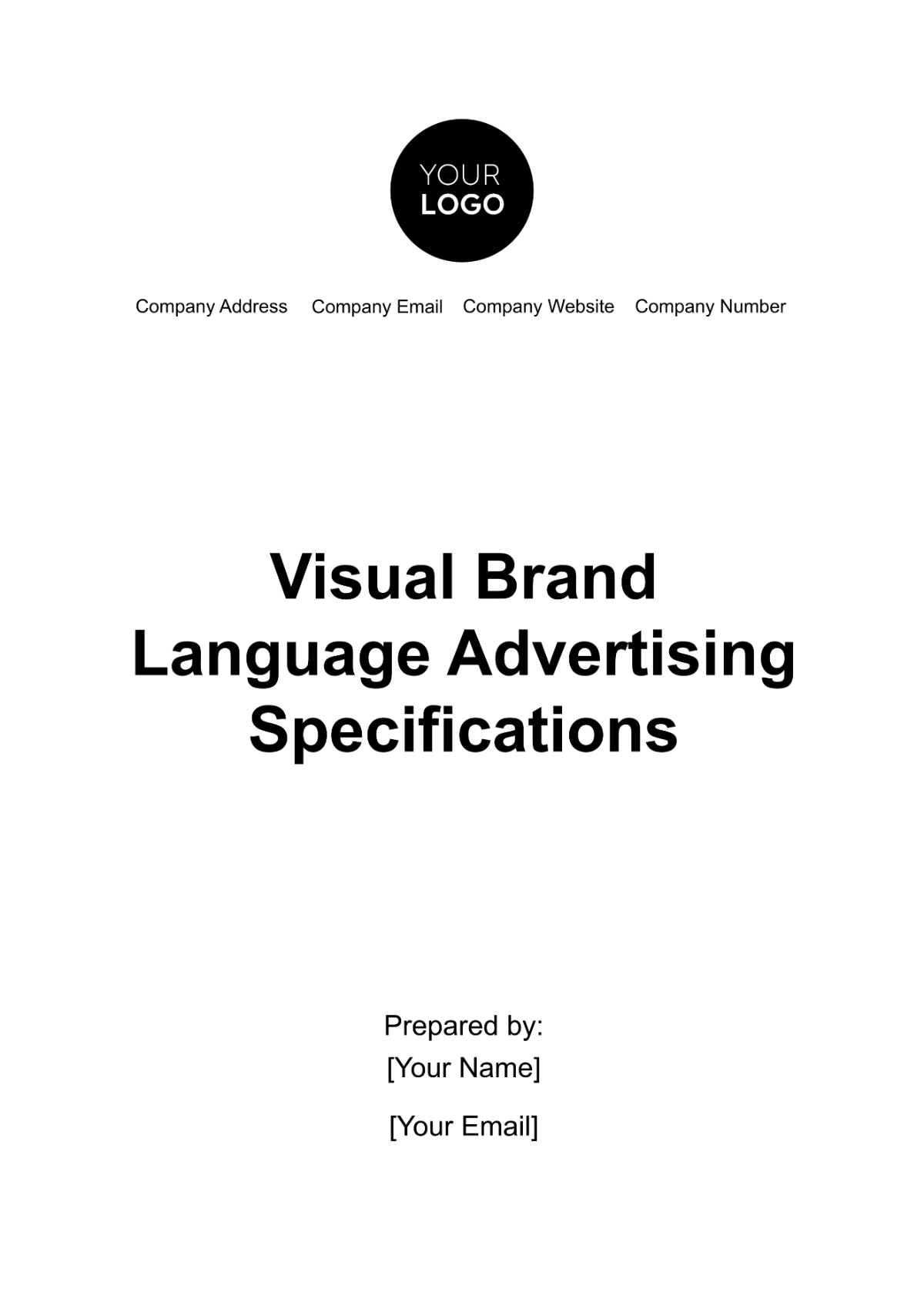 Visual Brand Language Advertising Specification Template