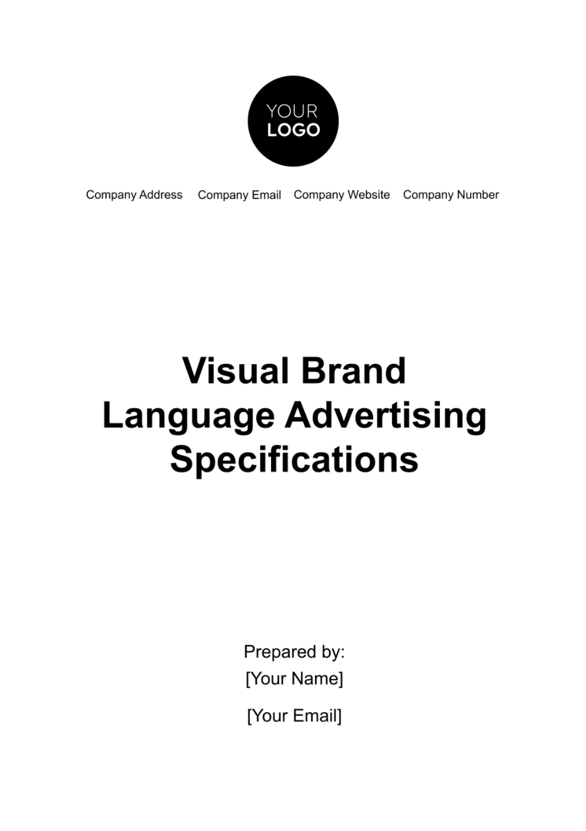 Visual Brand Language Advertising Specification Template - Edit Online & Download