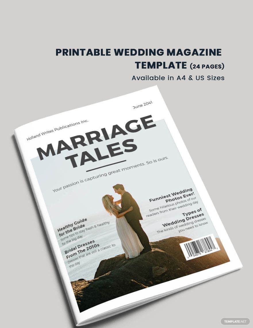 Printable Wedding Magazine Template
