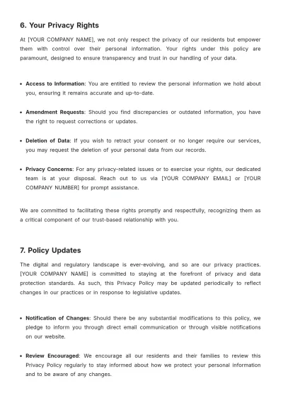 Free Nursing Home Privacy Policy Template to Edit Online