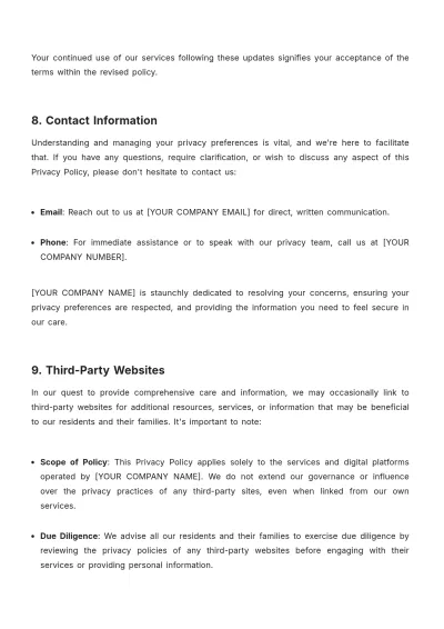 Free Nursing Home Privacy Policy Template to Edit Online