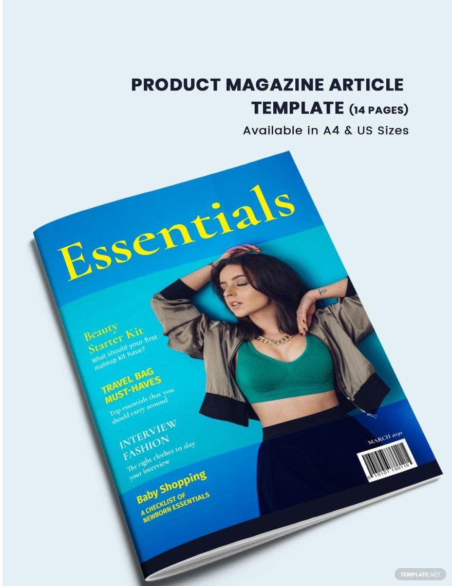Product Magazine Article Template in Word, Apple Pages, Publisher, InDesign
