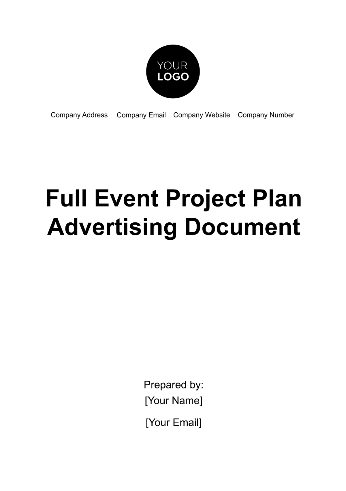 Free Full Event Project Plan Advertising Document Template