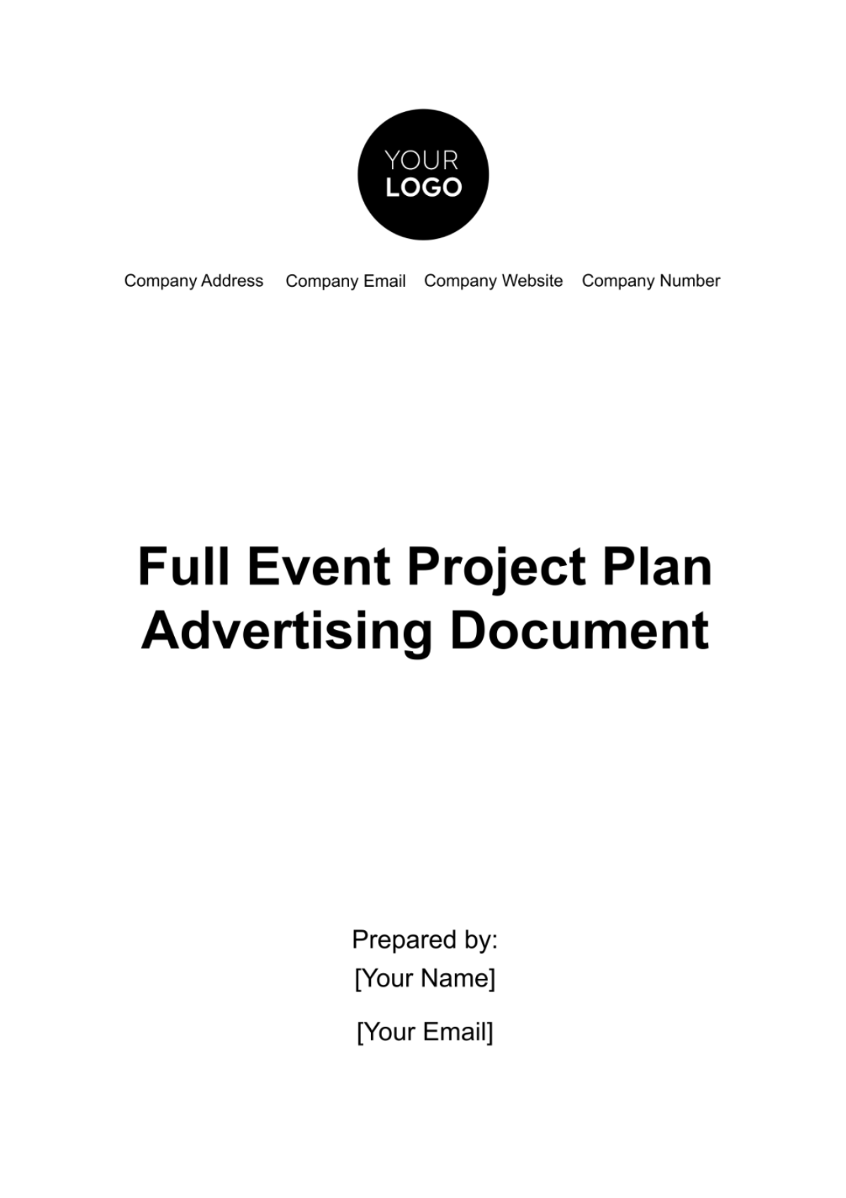 Full Event Project Plan Advertising Document Template - Edit Online & Download