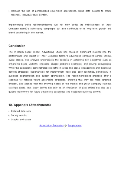 Free In-Depth Event Impact Advertising Study Template to Edit Online