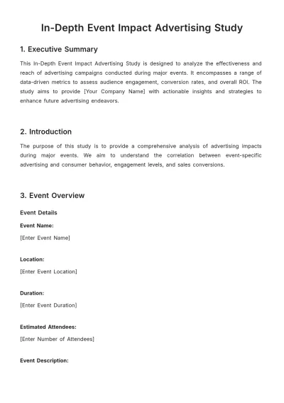 Free In-Depth Event Impact Advertising Study Template to Edit Online