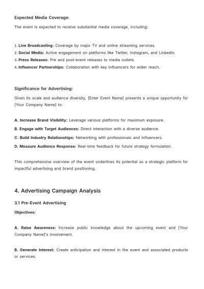 Free In-Depth Event Impact Advertising Study Template to Edit Online