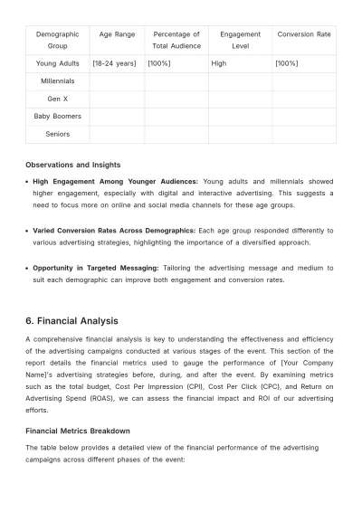 Free In-Depth Event Impact Advertising Study Template to Edit Online