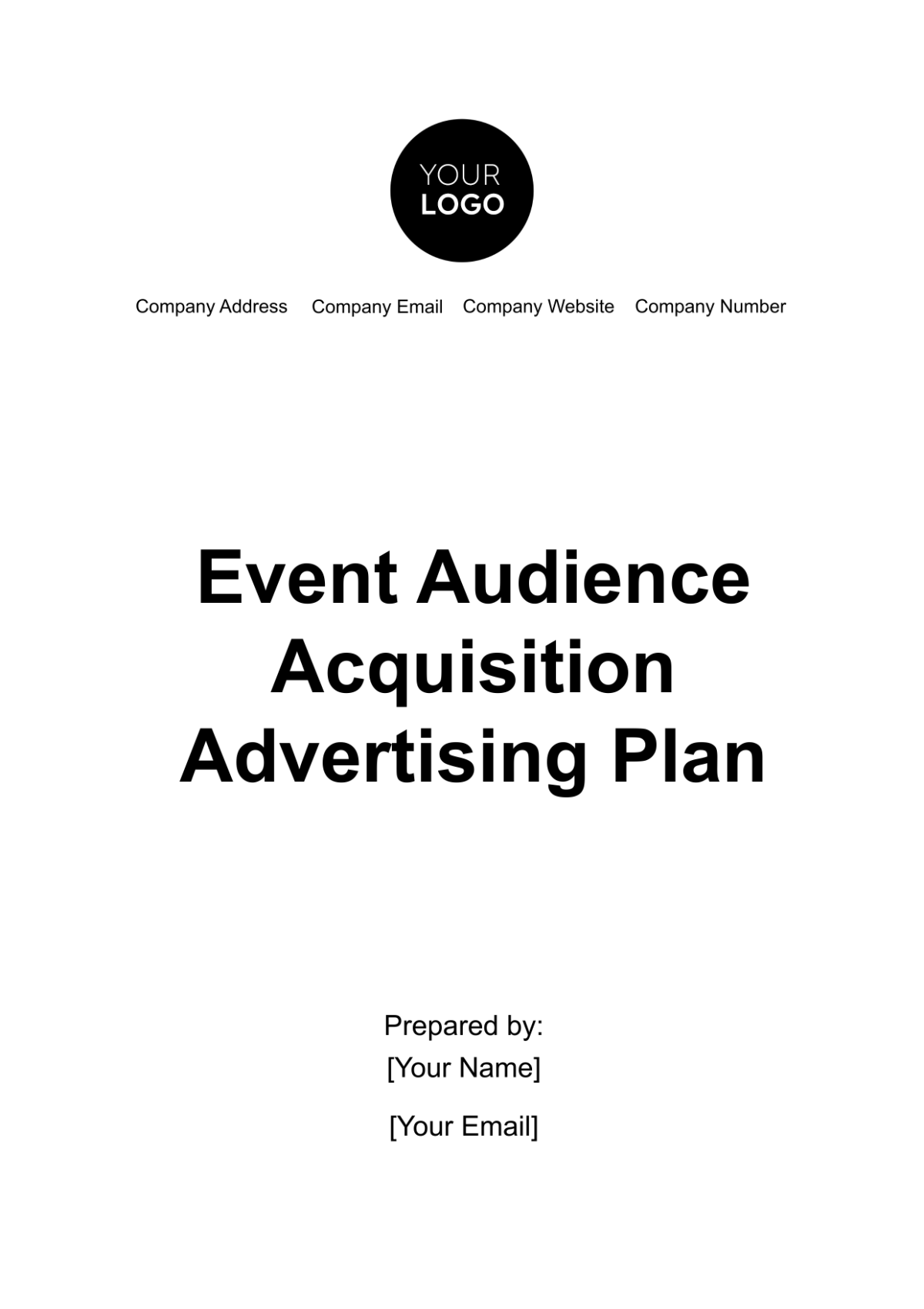 Event Audience Acquisition Advertising Plan Template