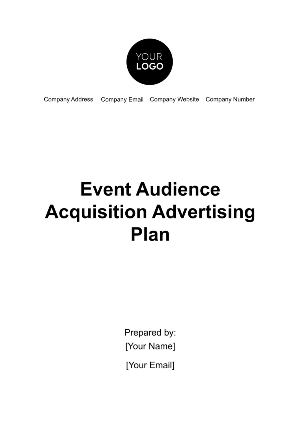 Event Audience Acquisition Advertising Plan Template - Edit Online & Download