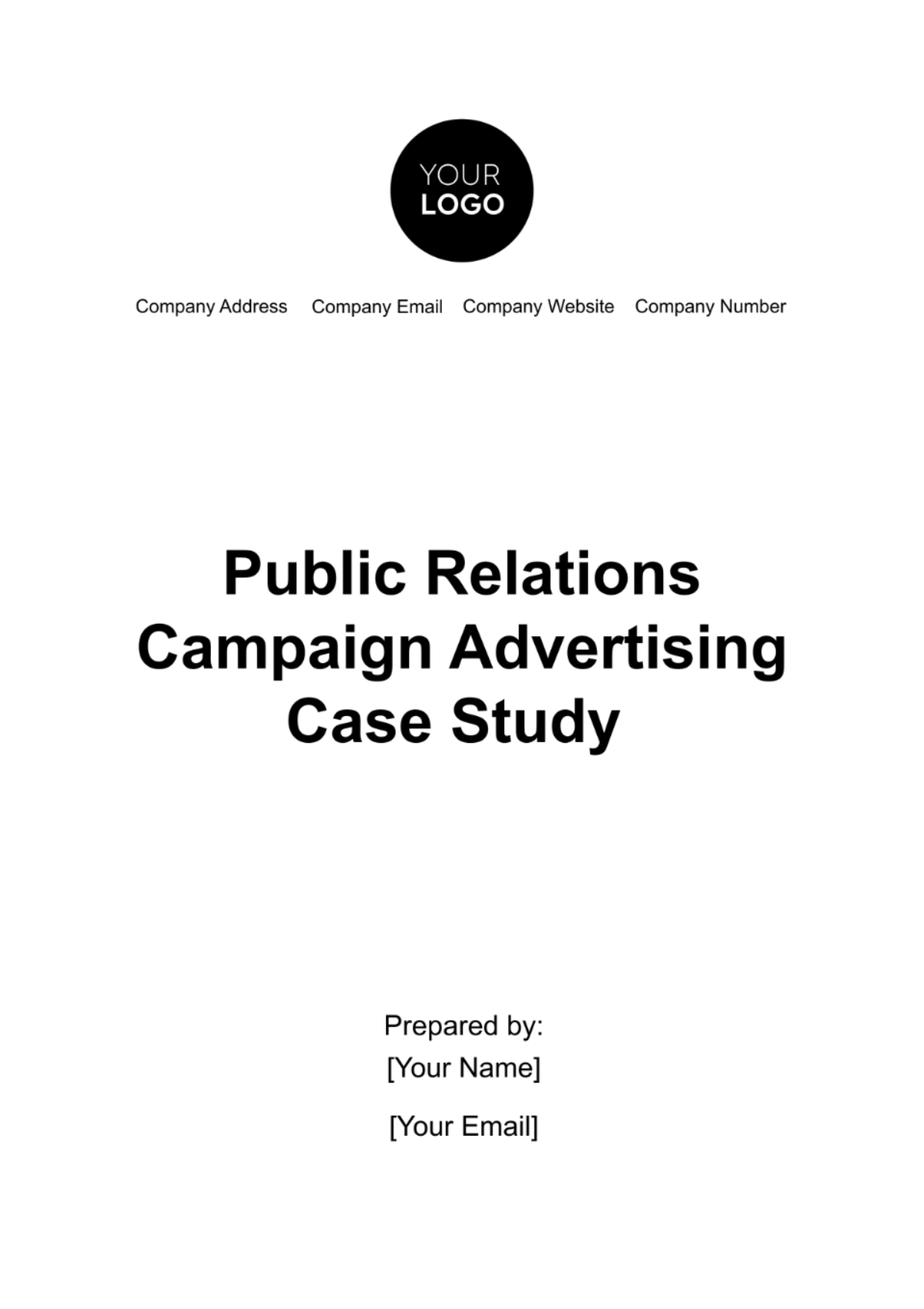 Free Public Relations Campaign Advertising Case Study Template