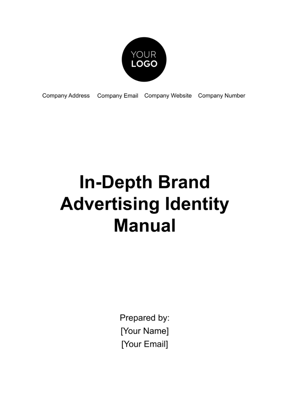 In-Depth Brand Advertising Identity Manual Template - Edit Online & Download