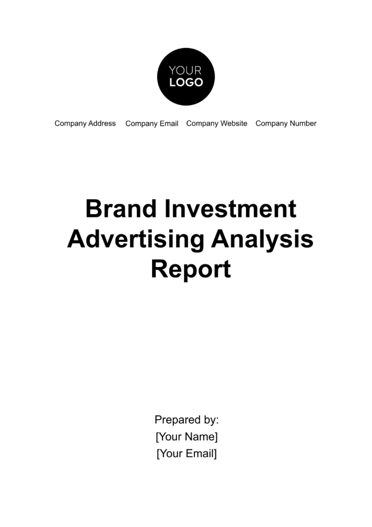 Brand Investment Advertising Analysis Report Template