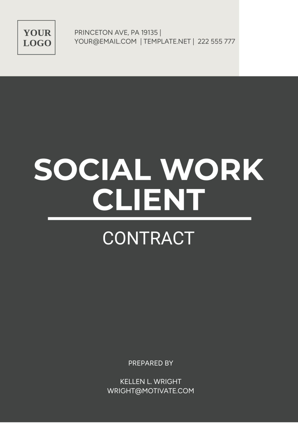 Social Work Client Contract Template | Template.net