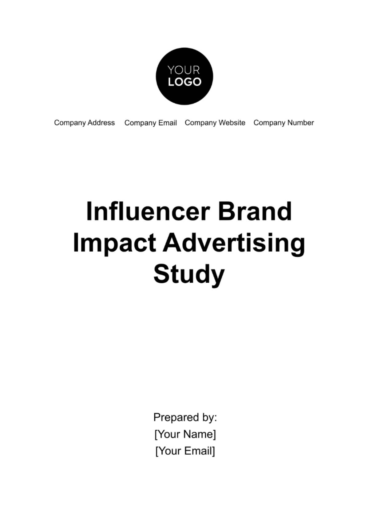 Free Influencer Brand Impact Advertising Study Template