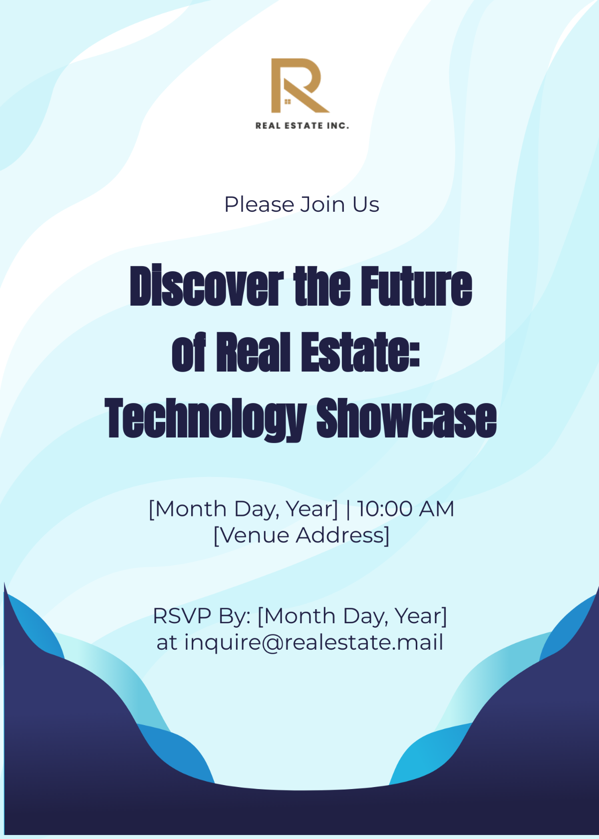 Free Real Estate Technology Showcase Invitation Card Template