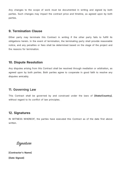 Free Exterior Painting Contract Template to Edit Online