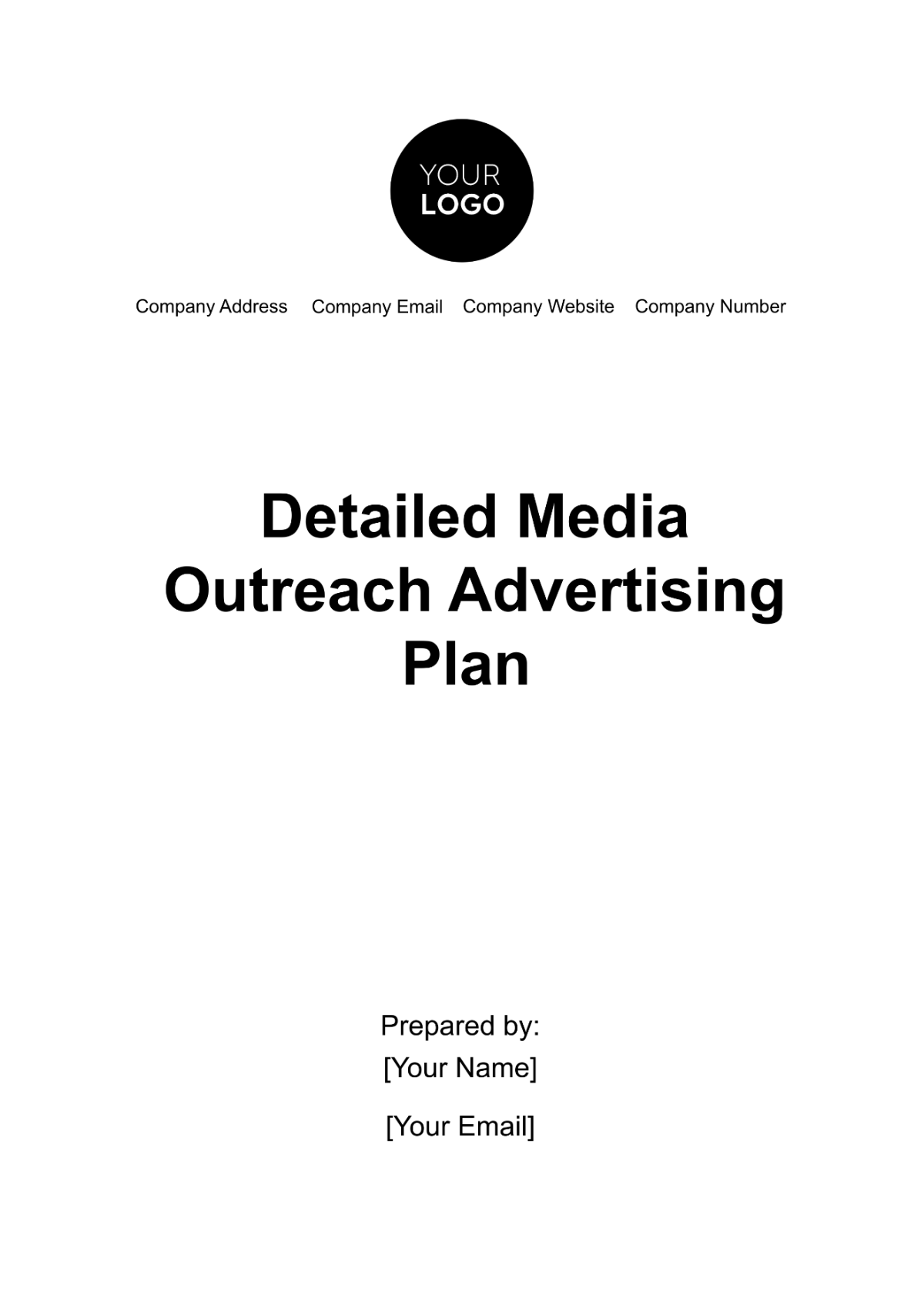 Detailed Media Outreach Advertising Plan Template