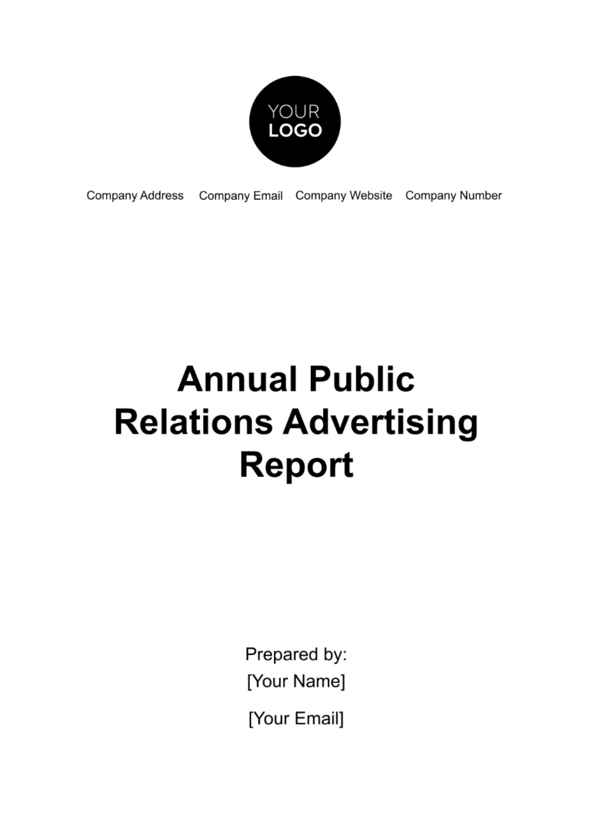 Annual Public Relations Advertising Report Template