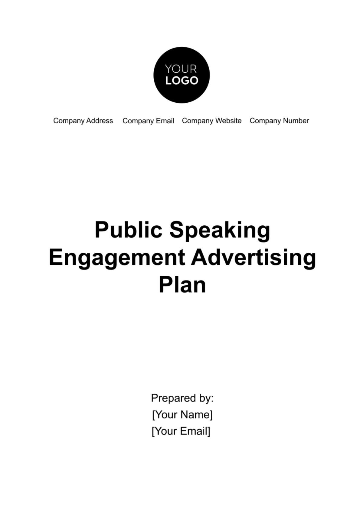 Public Speaking Engagement Advertising Plan Template - Edit Online & Download