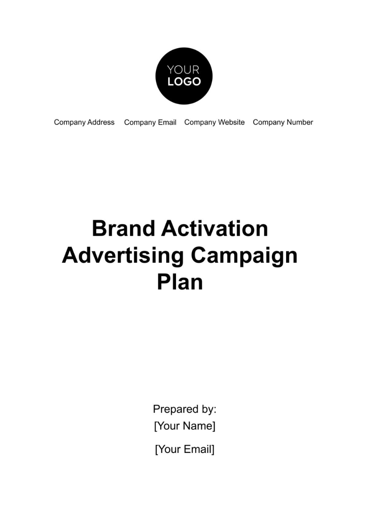 Free Brand Activation Advertising Campaign Plan Template