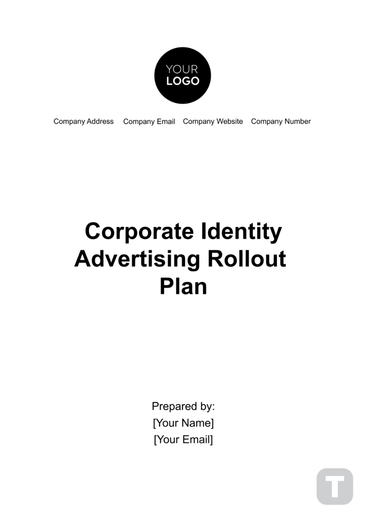 Corporate Identity Advertising Rollout Plan Template - Edit Online & Download