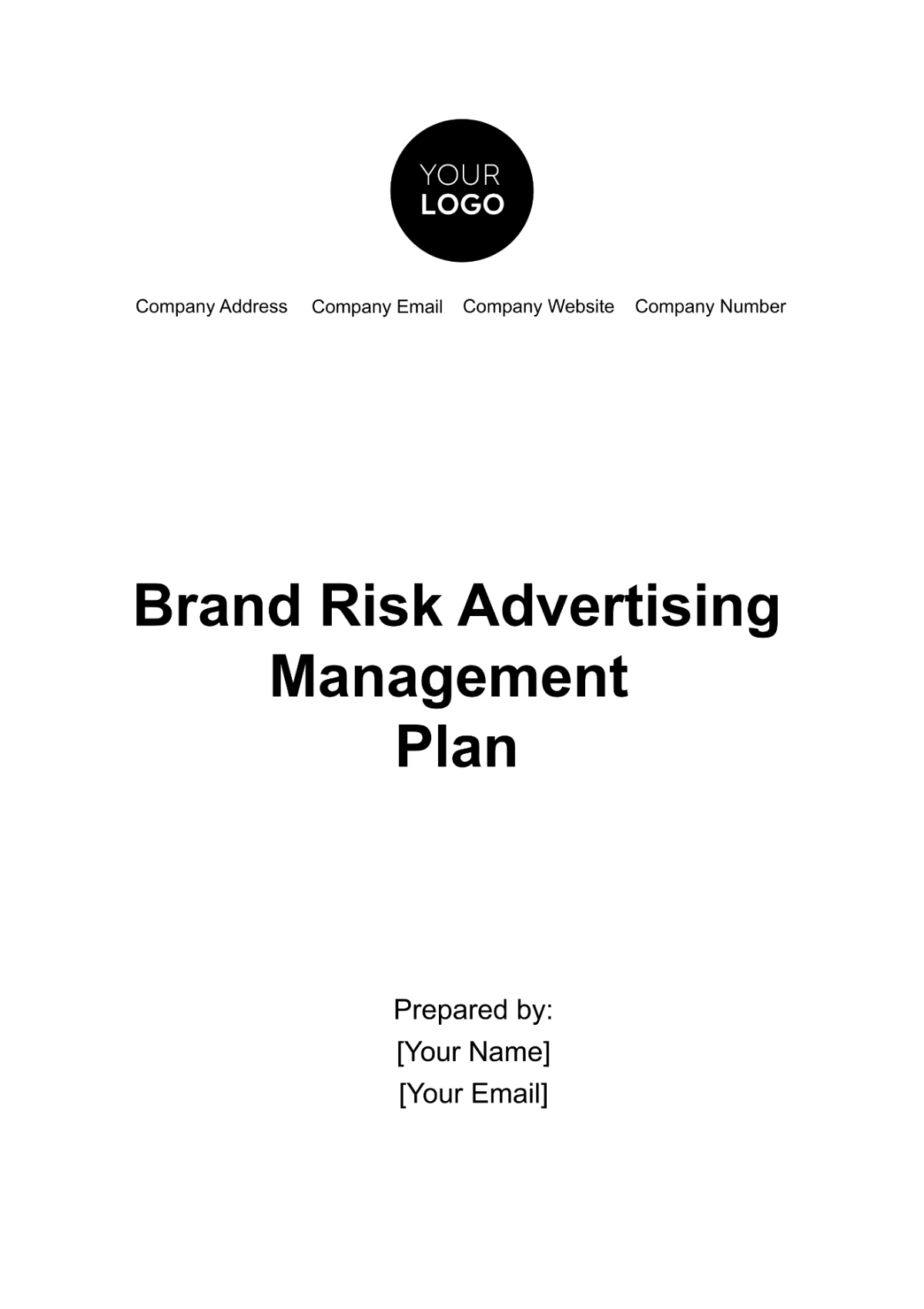 Free Brand Risk Advertising Management Plan Template