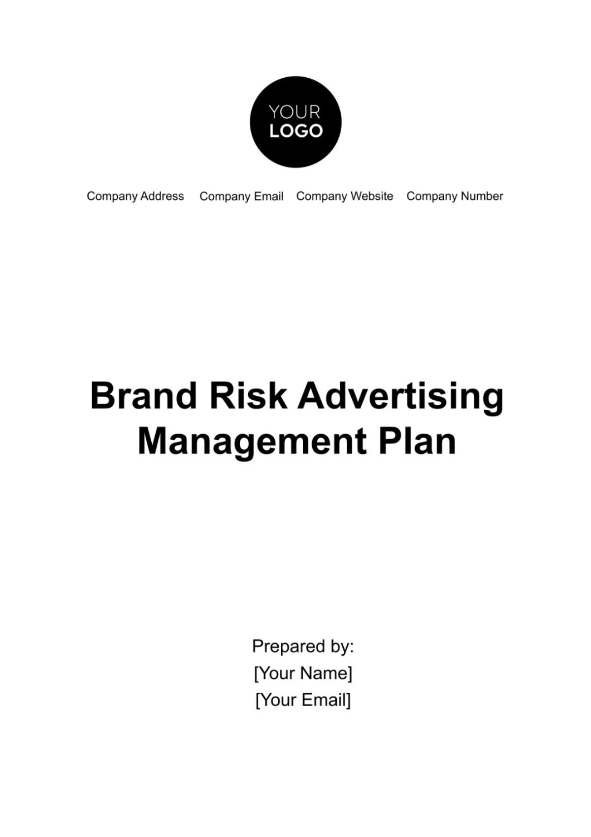 Brand Risk Advertising Management Plan Template - Edit Online & Download