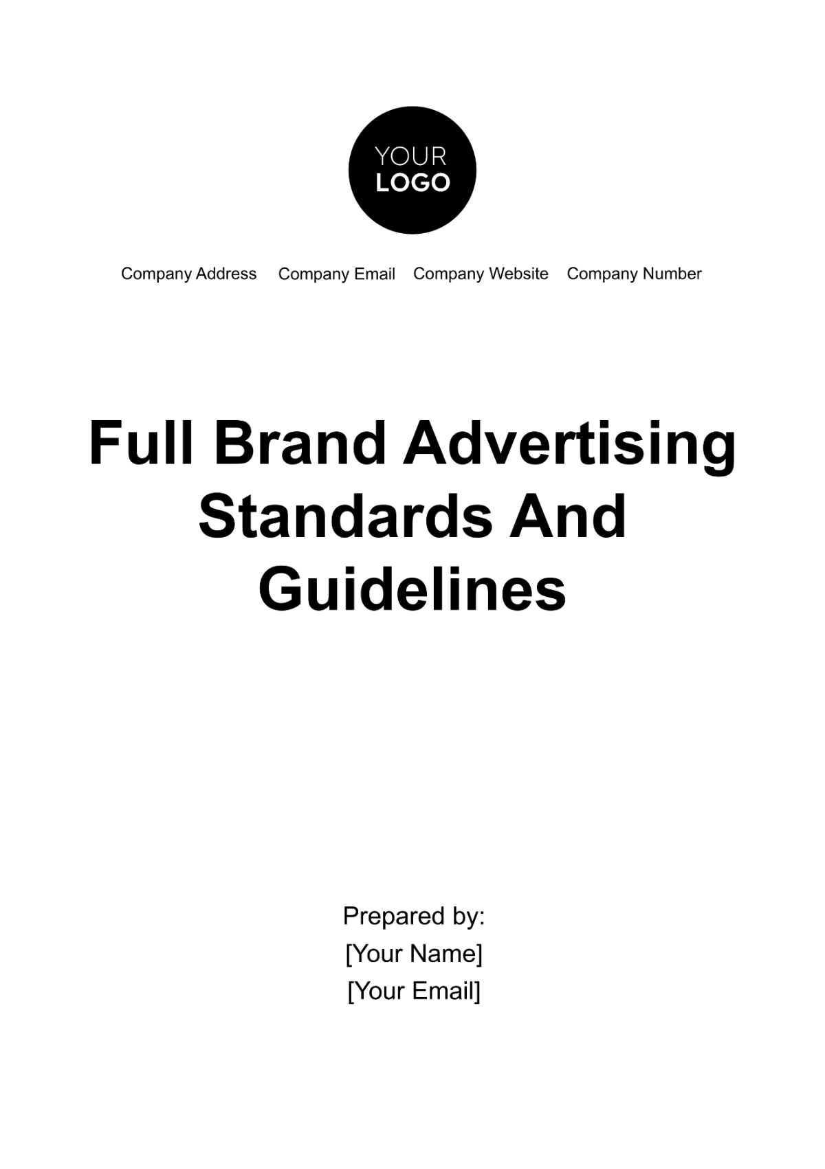 Free Full Brand Advertising Standards & Guidelines Template
