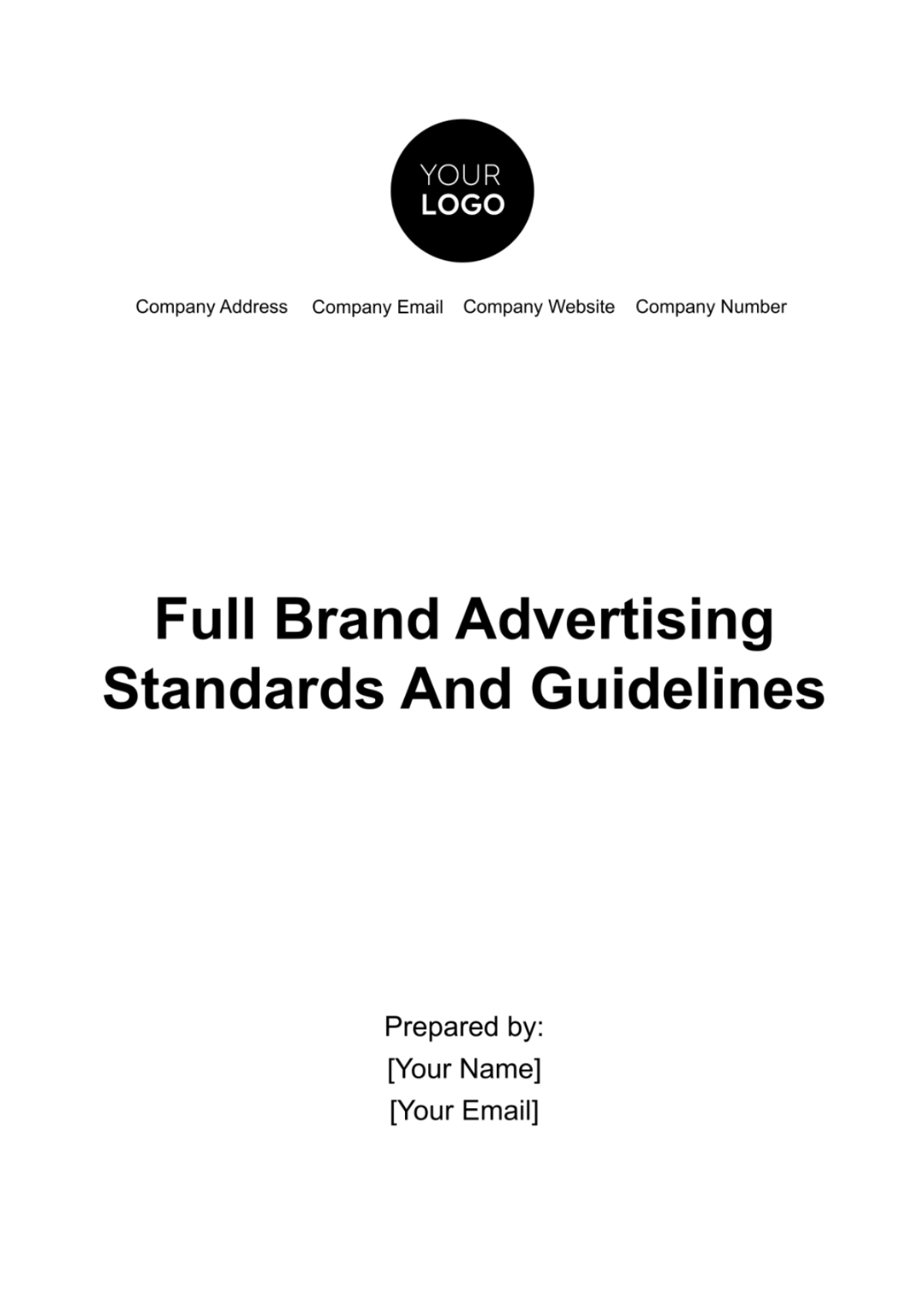 Full Brand Advertising Standards & Guidelines Template - Edit Online & Download