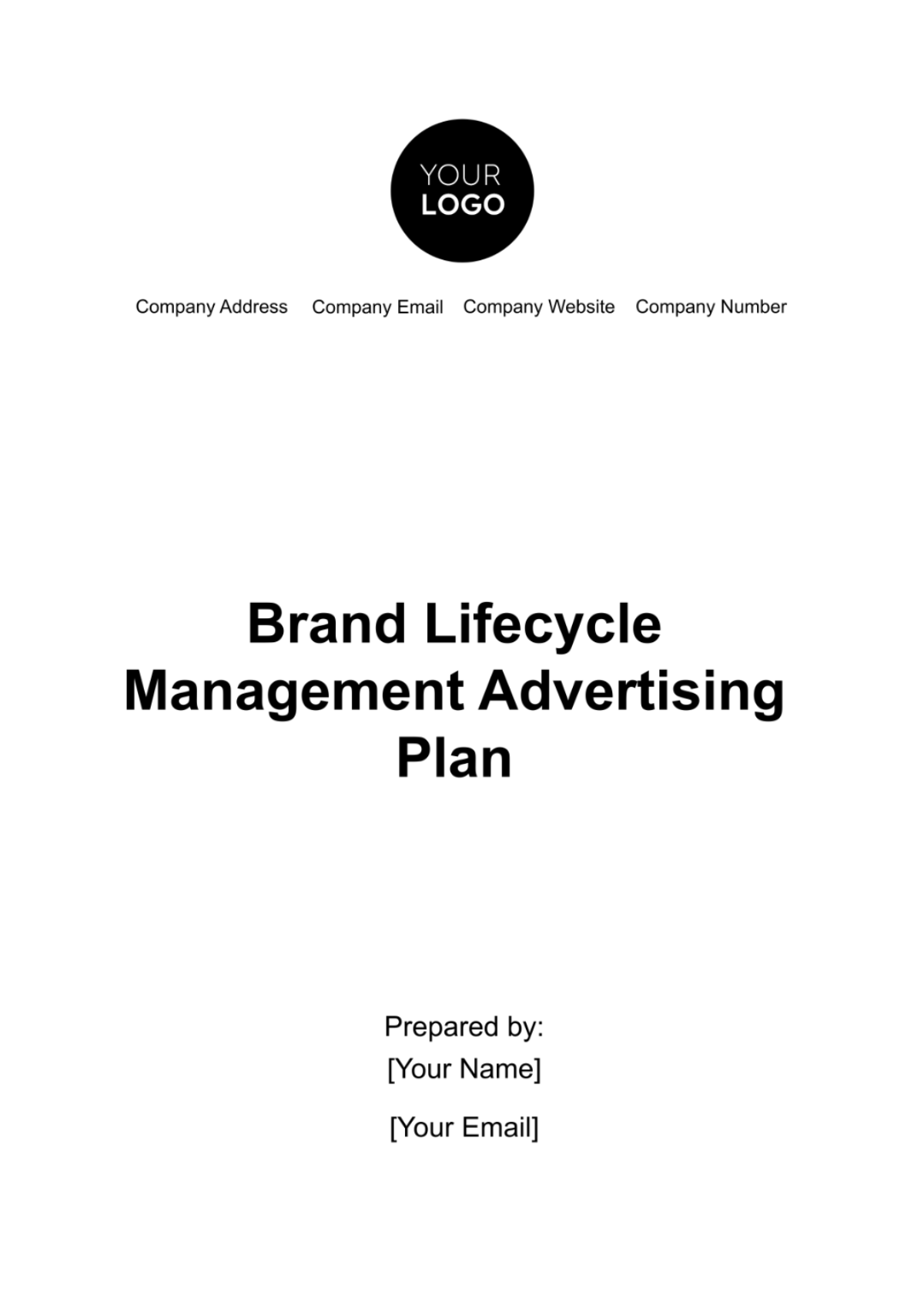 Brand Lifecycle Management Advertising Plan Template - Edit Online & Download