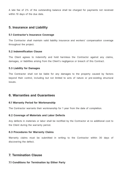 Free Painting Contractor Contract Template to Edit Online