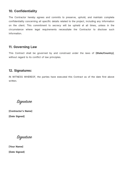 Free Painting Contractor Contract Template to Edit Online