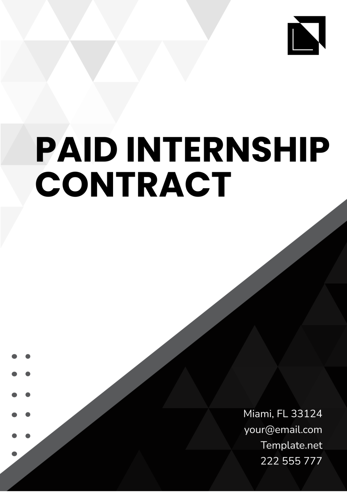 Paid Internship Contract Template | Template.net