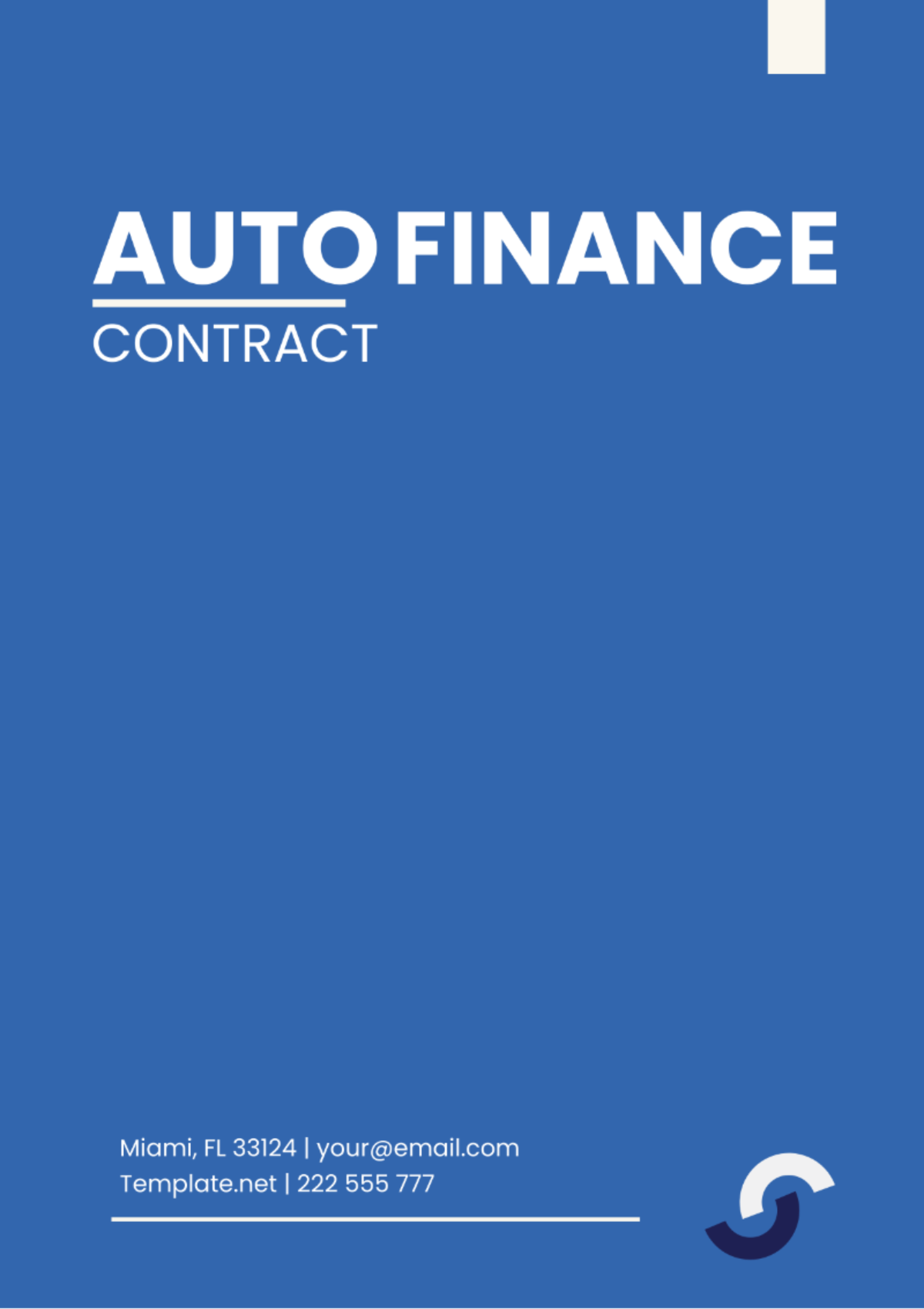Auto Finance Contract Template