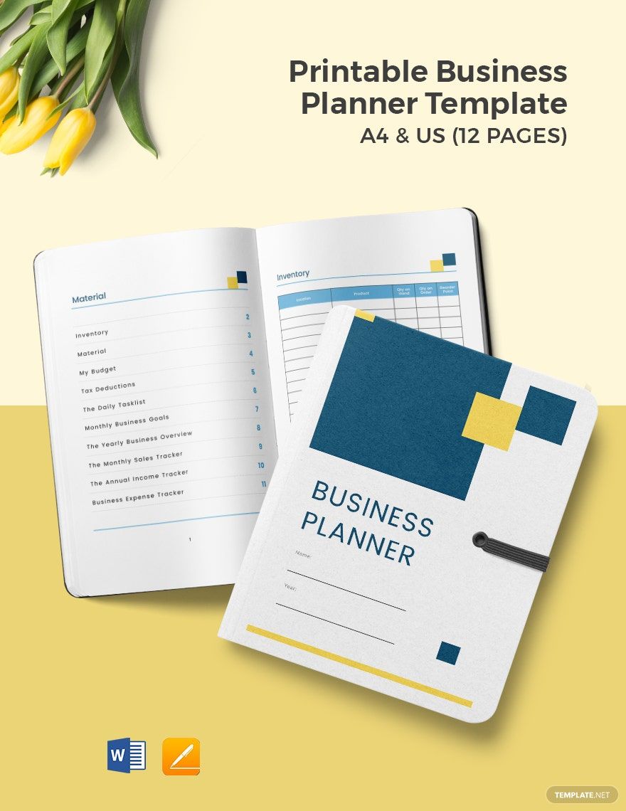 Printable Business Planner Template in Word, PDF, Apple Pages