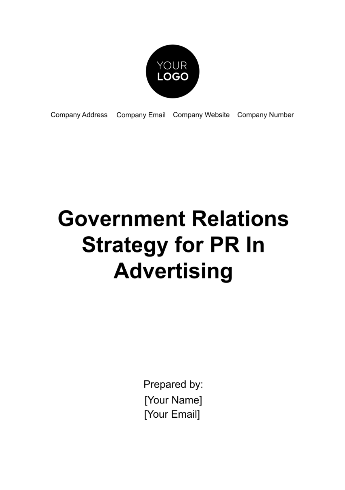 Government Relations Strategy for PR in Advertising Template - Edit Online & Download