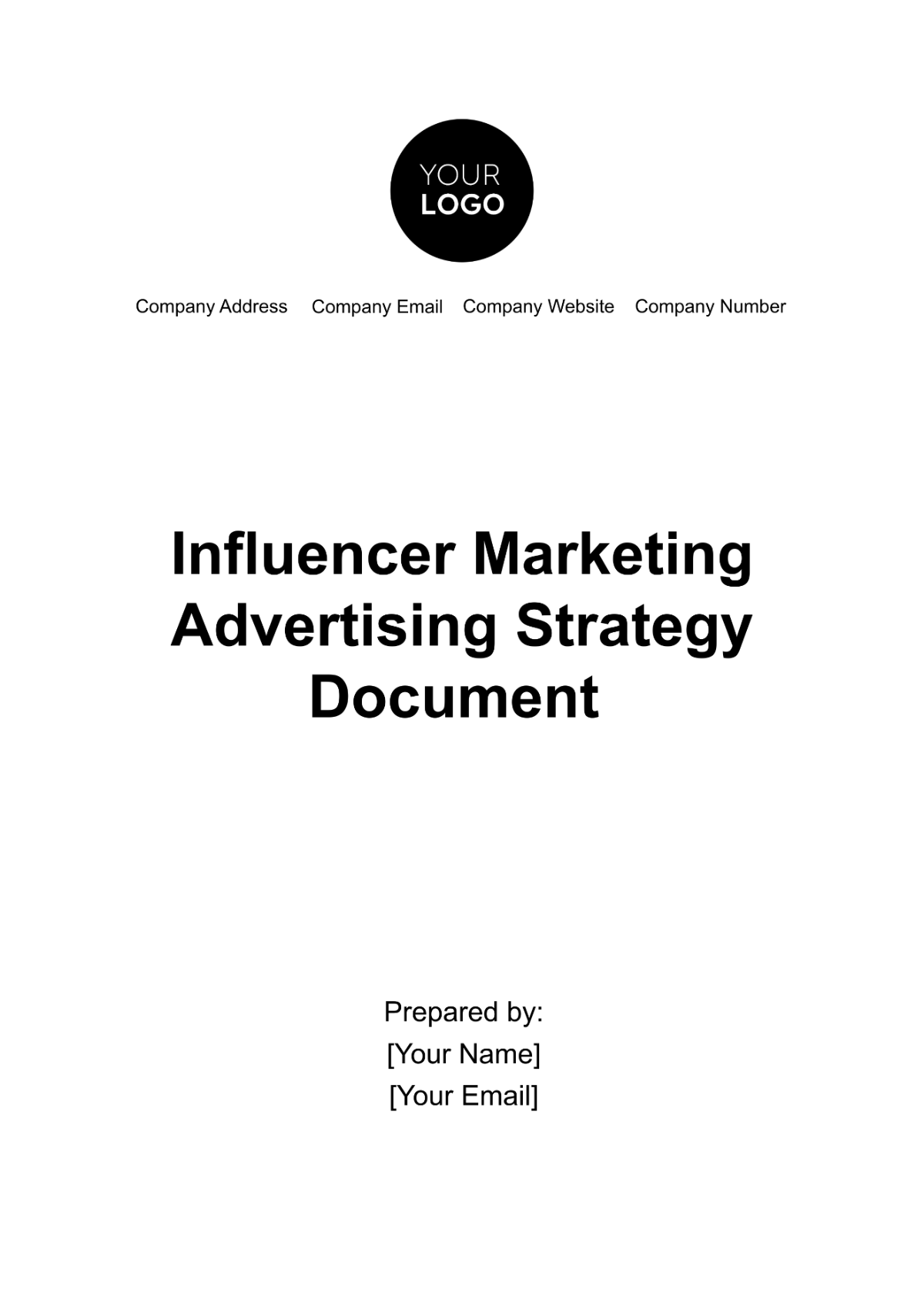 Free Influencer Marketing Advertising Strategy Document Template