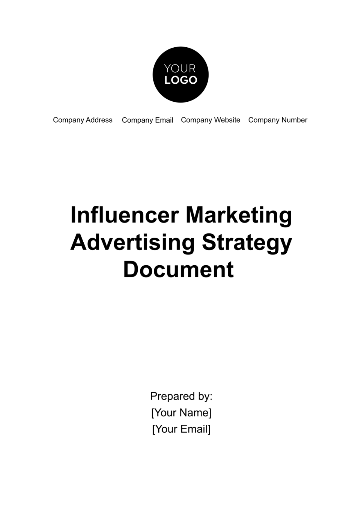 Influencer Marketing Advertising Strategy Document Template - Edit Online & Download