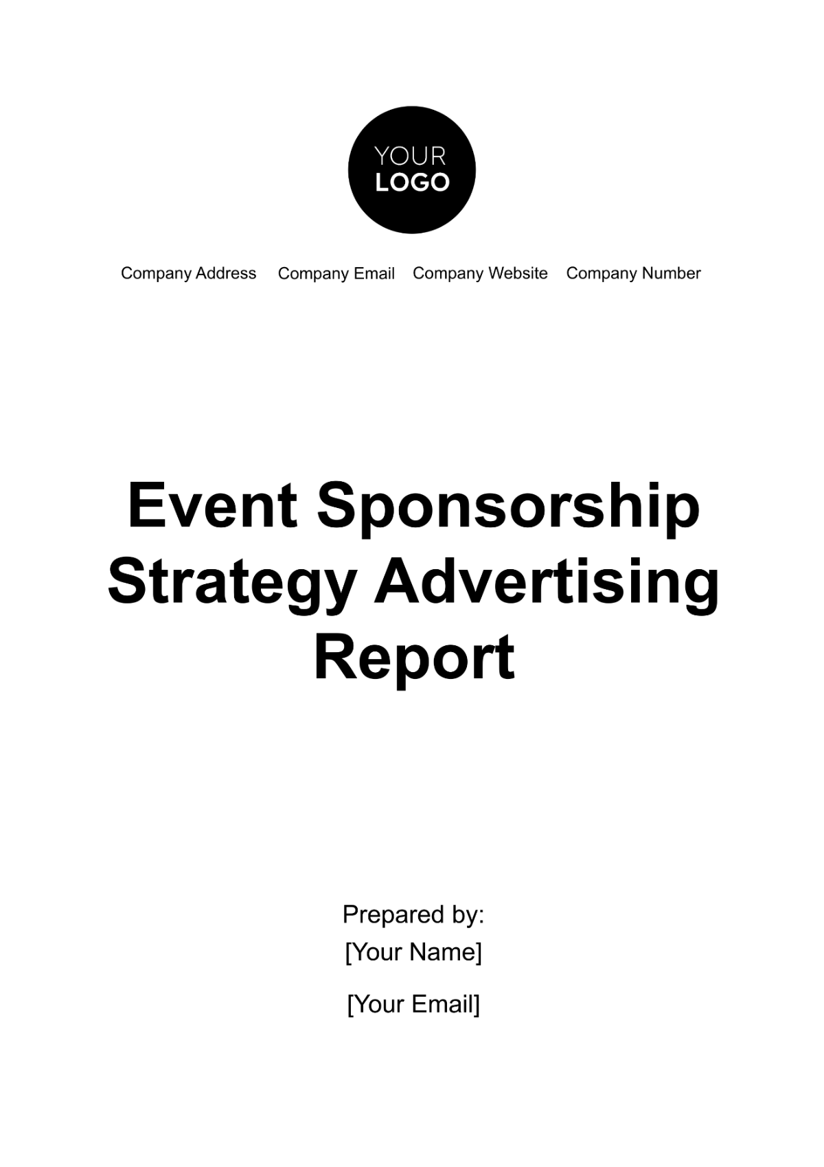 Free Event Sponsorship Strategy Advertising Report Template