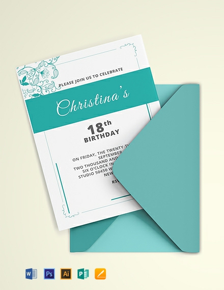 free debut birthday invitation template word psd free fonts for birthday invitations
