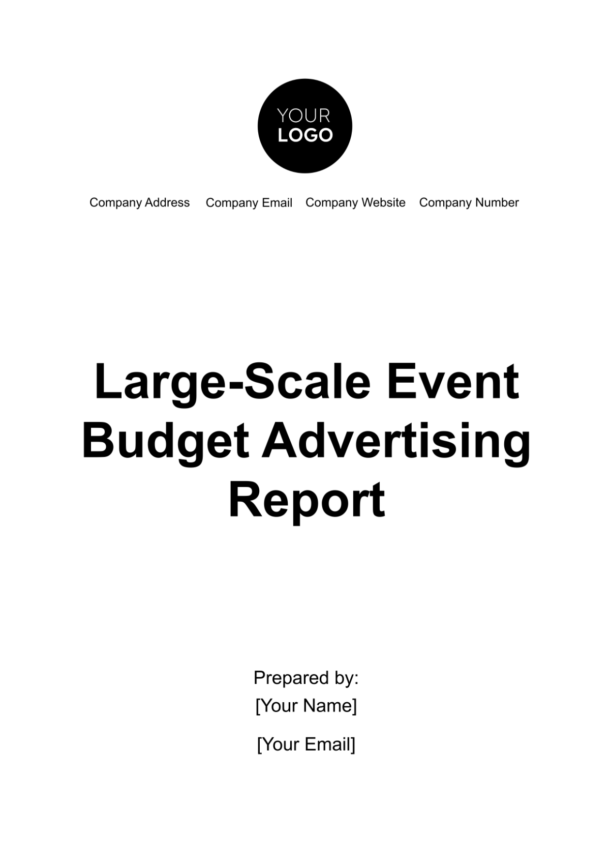 Large-Scale Event Budget Advertising Report Template