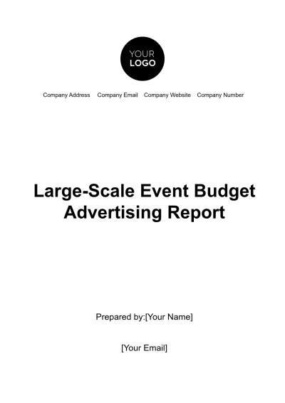 Free Large-Scale Event Budget Advertising Report Template to Edit Online